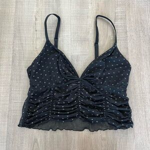 Auden Black Ruched Tank Top